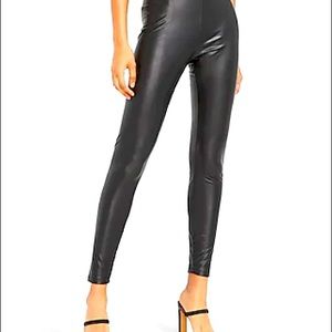 High tise half leather express black leggings S